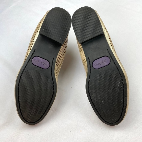 ME TOO Yale Slip On Loafer Laser Cut Rubbed Gold Size 6M (EUC) - Picture 10 of 11
